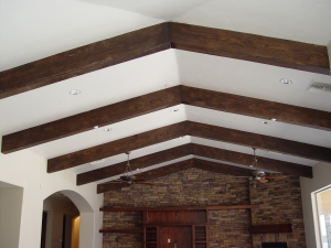 ceiling faux wood beams -Realm of Design Las Vegas